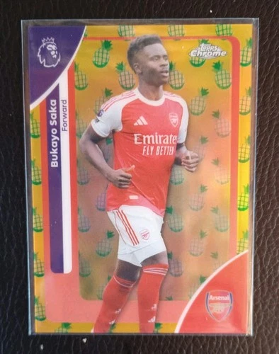 Bukayo Saka 2026 Topps Chrome Premier League Pineapple Blast
