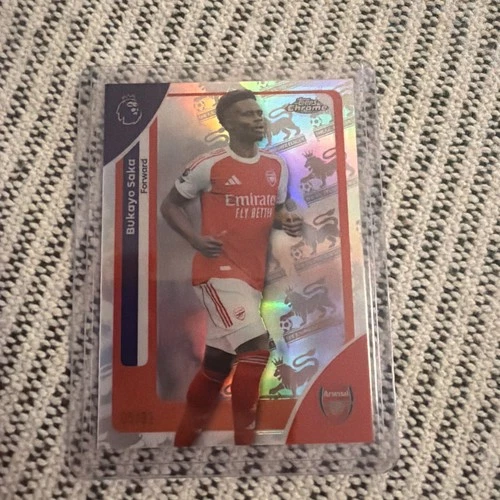 Bukayo Saka 2025 Topps Chrome Premier League Prem Logo /92