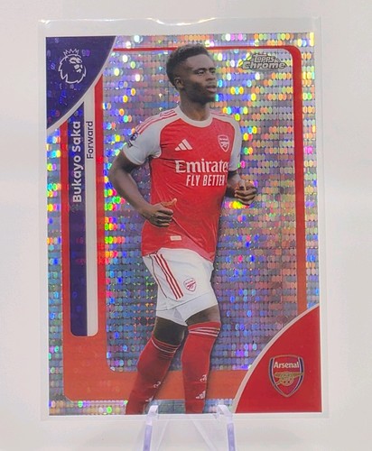 Bukayo Saka 2025 Topps Chrome Premier League Pulsar Refractor
