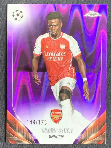 Bukayo Saka 2023 Topps Chrome Purple RayWave Refractor /175
