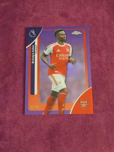 Bukayo Saka 2026 Topps Chrome Purple Refractor 32/75