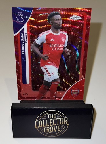 Bukayo Saka 2026 Topps Chrome Red Wave Refractor /5
