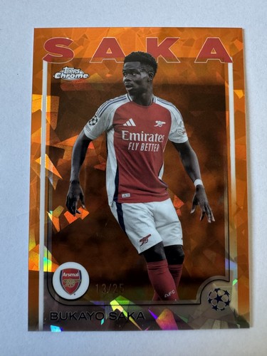 Bukayo Saka 2024 Topps Chrome Sapphire Edition Orange /25