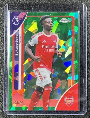 Bukayo Saka 2026 Topps Chrome Sapphire Green Refractor /99
