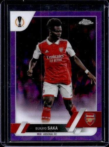 Bukayo Saka 2023 Topps Chrome Sapphire Purple Refractor /15