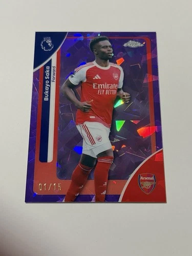 Bukayo Saka 2026 Topps Chrome Sapphire Purple Refractor /15