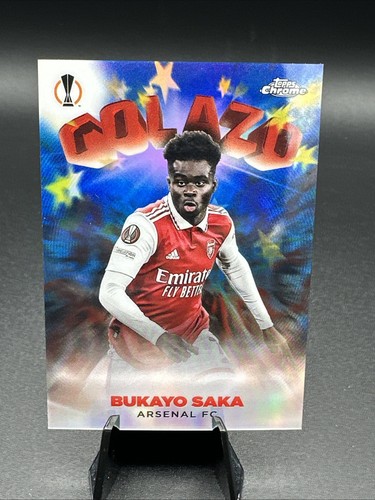 Bukayo Saka 2022 Topps Chrome UEFA Club Blue /150