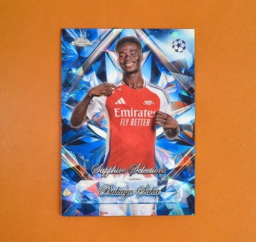 Bukayo Saka 2024 Topps Chrome UEFA Sapphire #SS-13
