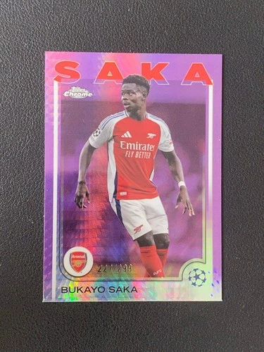 Bukayo Saka 2024 Topps Chrome Violet Prism Refractor /299