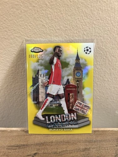 Bukayo Saka 2023 Topps Chrome Yellow Refractor /125