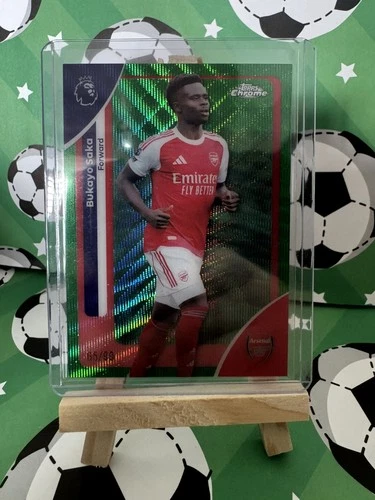 Bukayo Saka 2025 Topps Cromo EPL Onda Verde /99
