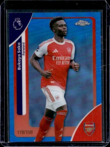 Bukayo Saka 2026 Topps Cromo Premier League Azul Refractor /150