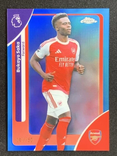 Bukayo Saka 2025 Topps Cromo Premier League Blue Refractor /150