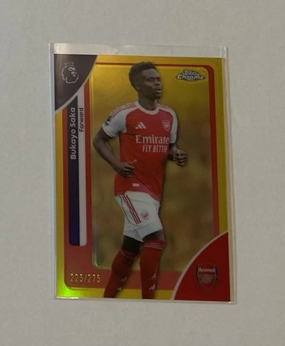 Bukayo Saka 2026 Topps Cromo Premier League Gold Refractor /275