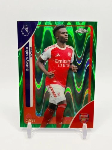 Bukayo Saka 2025 Topps Cromo Premier League Green Wave /99