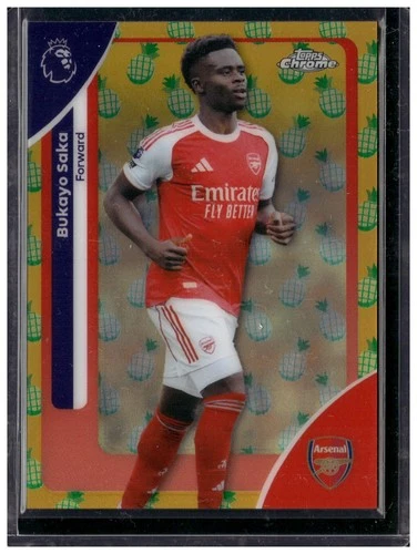 Bukayo Saka 2025 Topps Cromo Premier League Piña Refractor