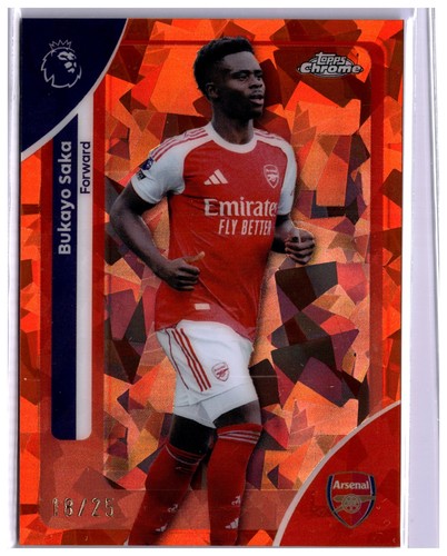 Bukayo Saka 2025 Topps Cromo Premier League Zafiro /25