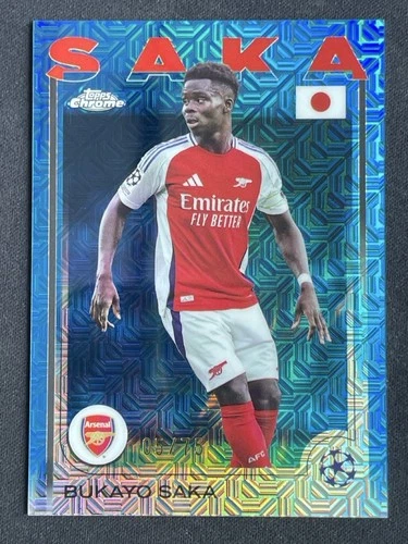 Bukayo Saka 2024 Topps Cromo UCC Azul Mojo /75