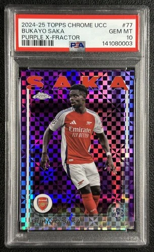 Bukayo Saka 2024 Topps Cromo UCC Purple Refractor /3