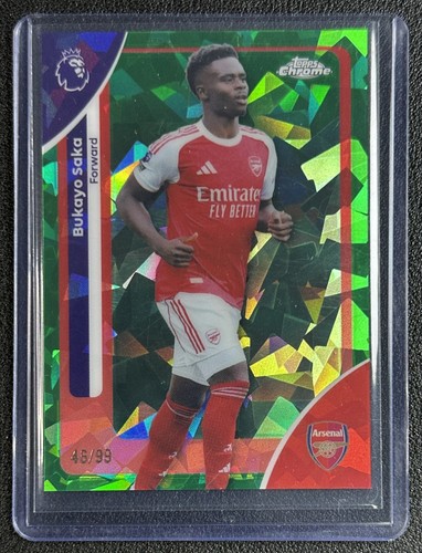 Bukayo Saka 2026 Topps Cromo Zaffiro Green Refractor /99
