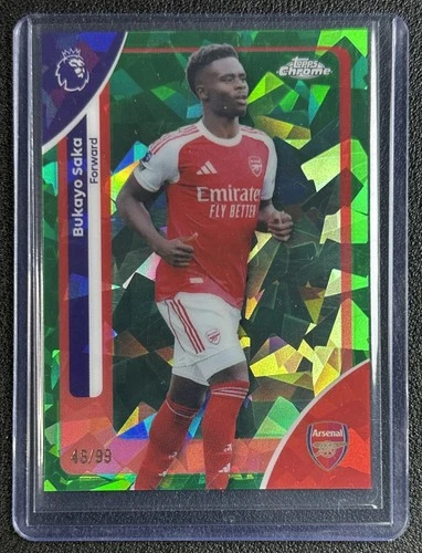 Bukayo Saka 2026 Topps Cromo Zafiro Green Refractor /99
