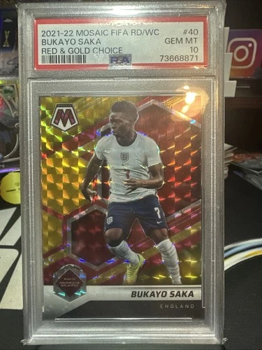 Bukayo Saka 2021 Panini Donruss Red & Gold Choice