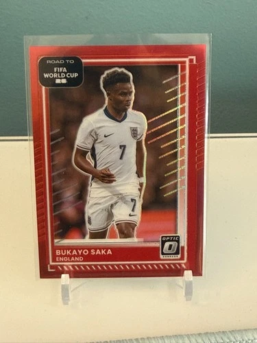 Bukayo Saka 2025 Panini Donruss Road to FIFA World Cup Optic Red Prizm /199