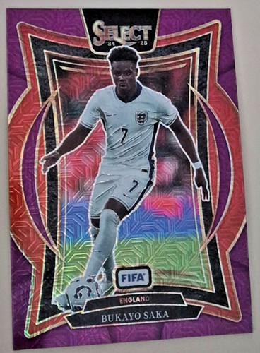 Bukayo Saka 2024 Panini FIFA Select Purple Mojo Prizm