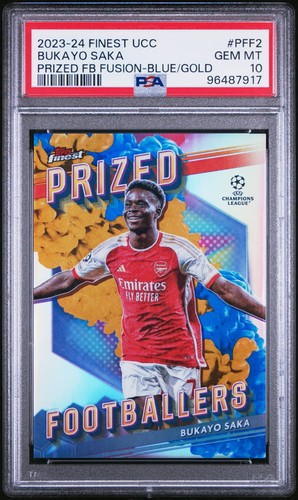Bukayo Saka 2023 Topps Finest Azul/Oro