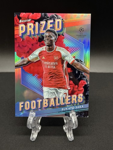 Bukayo Saka 2023 Topps Finest Black Red Fusion