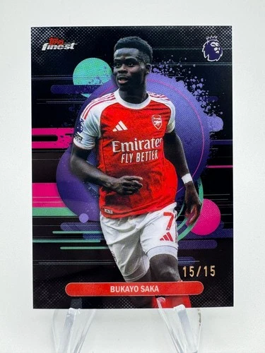 Bukayo Saka 2026 Topps Finest Black Refractor /15