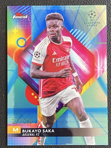 Bukayo Saka 2023 Topps Finest Blue Aqua Vaporwave /250