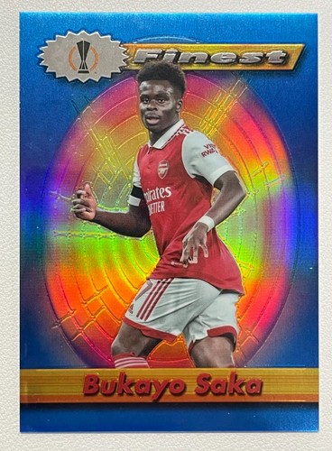 Bukayo Saka 2023 Topps Finest Blue Refractor /99