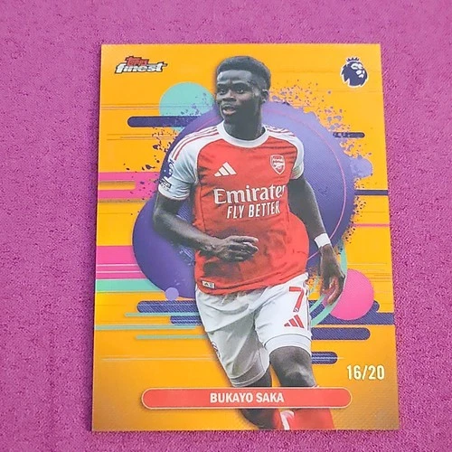 Bukayo Saka 2026 Topps Finest Chrome Orange Refractor 16/20