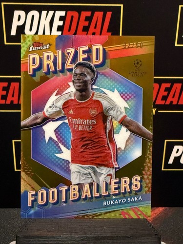 Bukayo Saka 2023 Topps Finest Gold /50