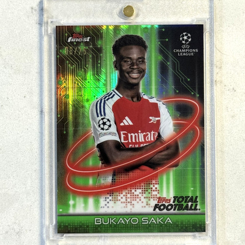Bukayo Saka 2024 Topps Finest Green /75