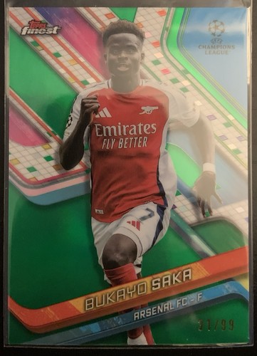 Bukayo Saka 2024 Topps Finest Green Refractor /99