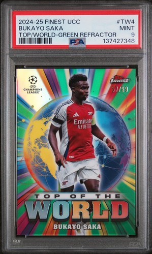 Bukayo Saka 2024 Topps Finest Green Refractor /99