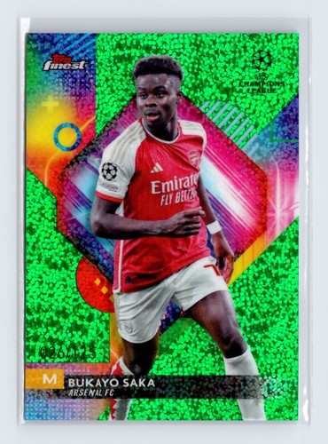 Bukayo Saka 2023 Topps Finest Green Speckle /125