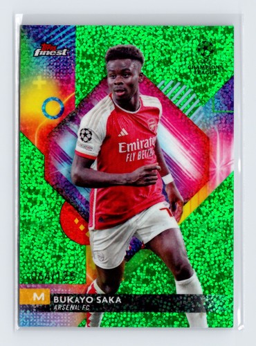 Bukayo Saka 2024 Topps Finest Green Speckle Refractor /125