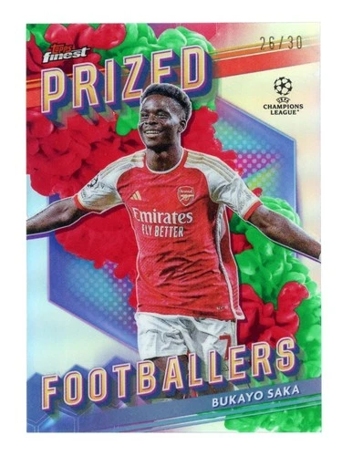Bukayo Saka 2023 Topps Finest Green/Red /30