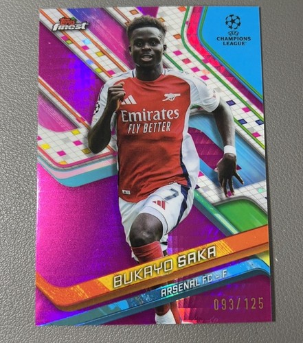 Bukayo Saka 2024 Topps Finest Magenta Prism Refractor /125