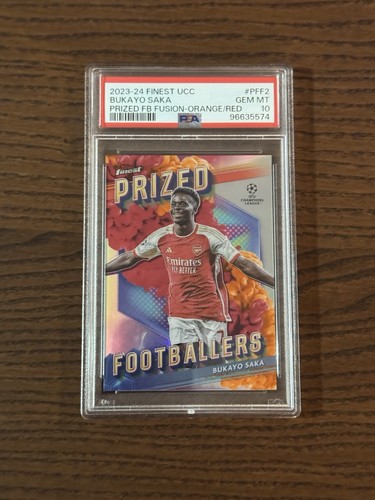 Bukayo Saka 2023 Topps Finest Orange Red