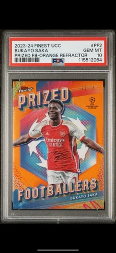 Bukayo Saka 2024 Topps Finest Orange Refractor /25