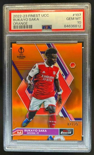 Bukayo Saka 2022 Panini Finest Orange Refractor /25