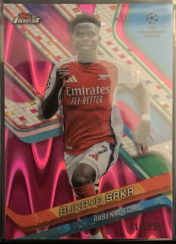 Bukayo Saka 2024 Topps Finest Pink Raywave Refractor /250