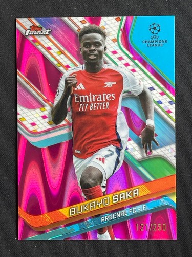 Bukayo Saka 2024 Topps Finest Pink Raywave Refractor /250
