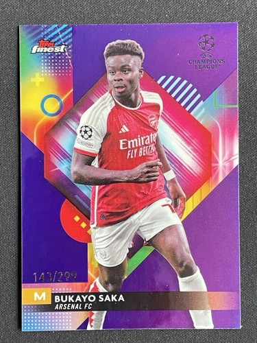 Bukayo Saka 2023 Topps Finest Purple /299