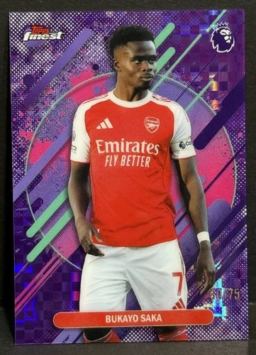Bukayo Saka 2026 Topps Finest Purple Checkerboard /75