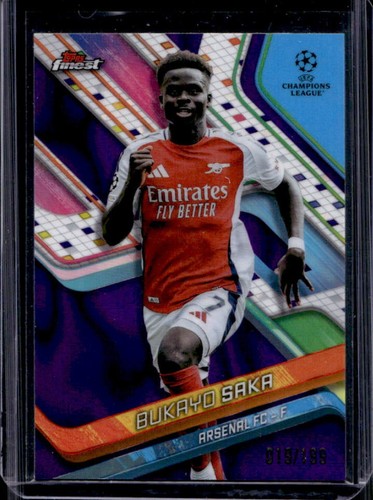 Bukayo Saka 2024 Topps Finest Purple Lava Refractor /199